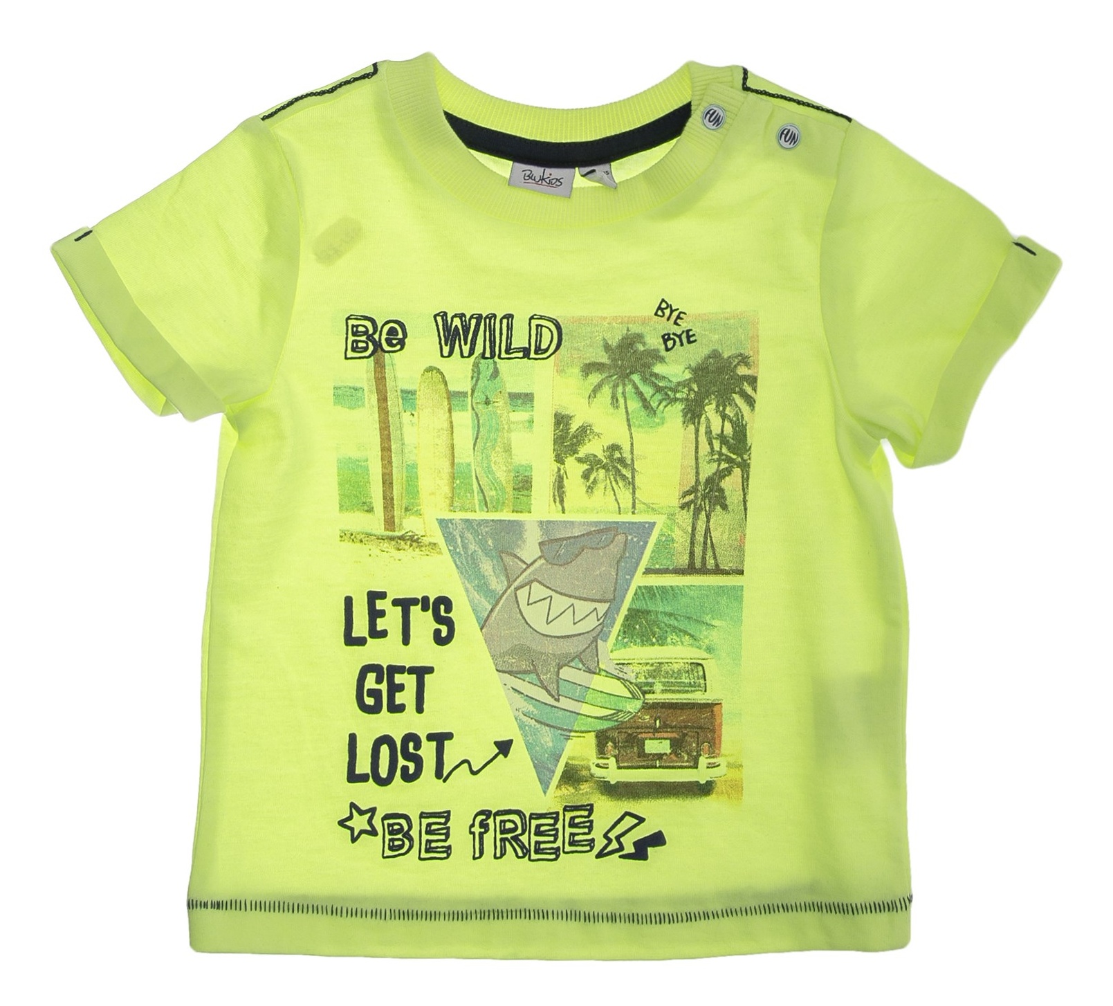 تی شرت نخی یقه گرد نوزادی پسرانه - بلوکیدز - زرد - 1