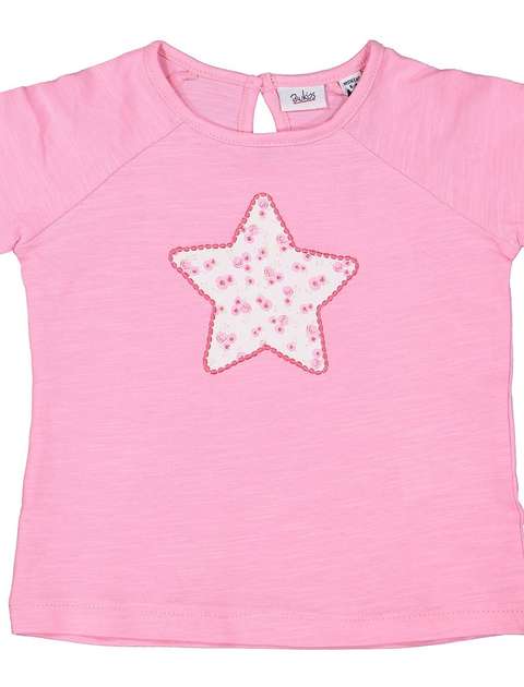 تی شرت نخی یقه گرد نوزادی دخترانه - بلوکیدز