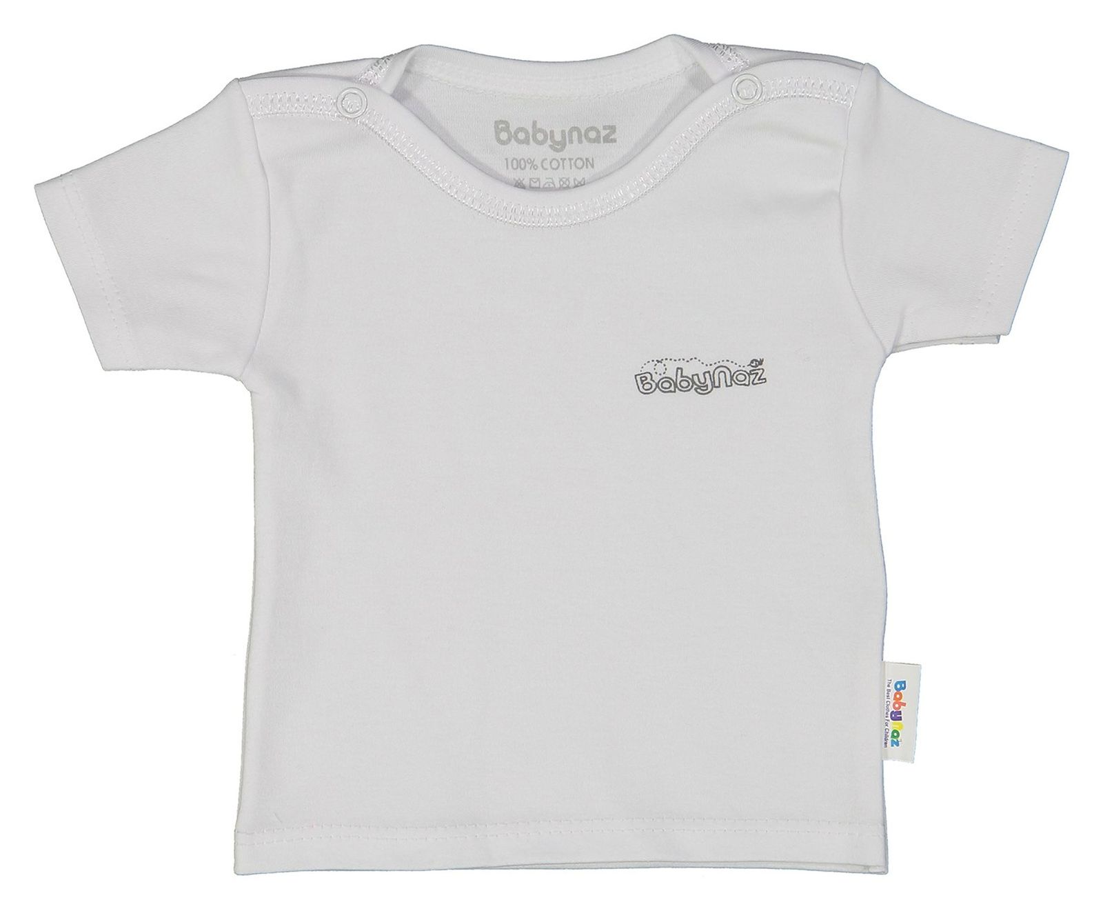 تی شرت نخی ساده نوزادی - بی بی ناز - سفید - 1