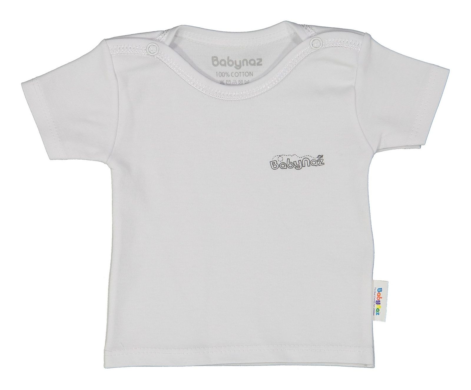 تی شرت نخی ساده نوزادی - بی بی ناز - سفید - 2