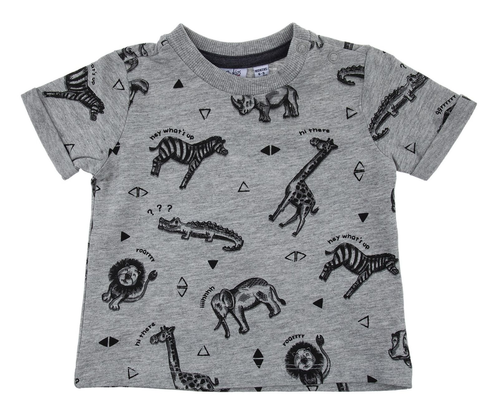 تی شرت نخی طرح دار نوزادی پسرانه - بلوکیدز - طوسي - 1