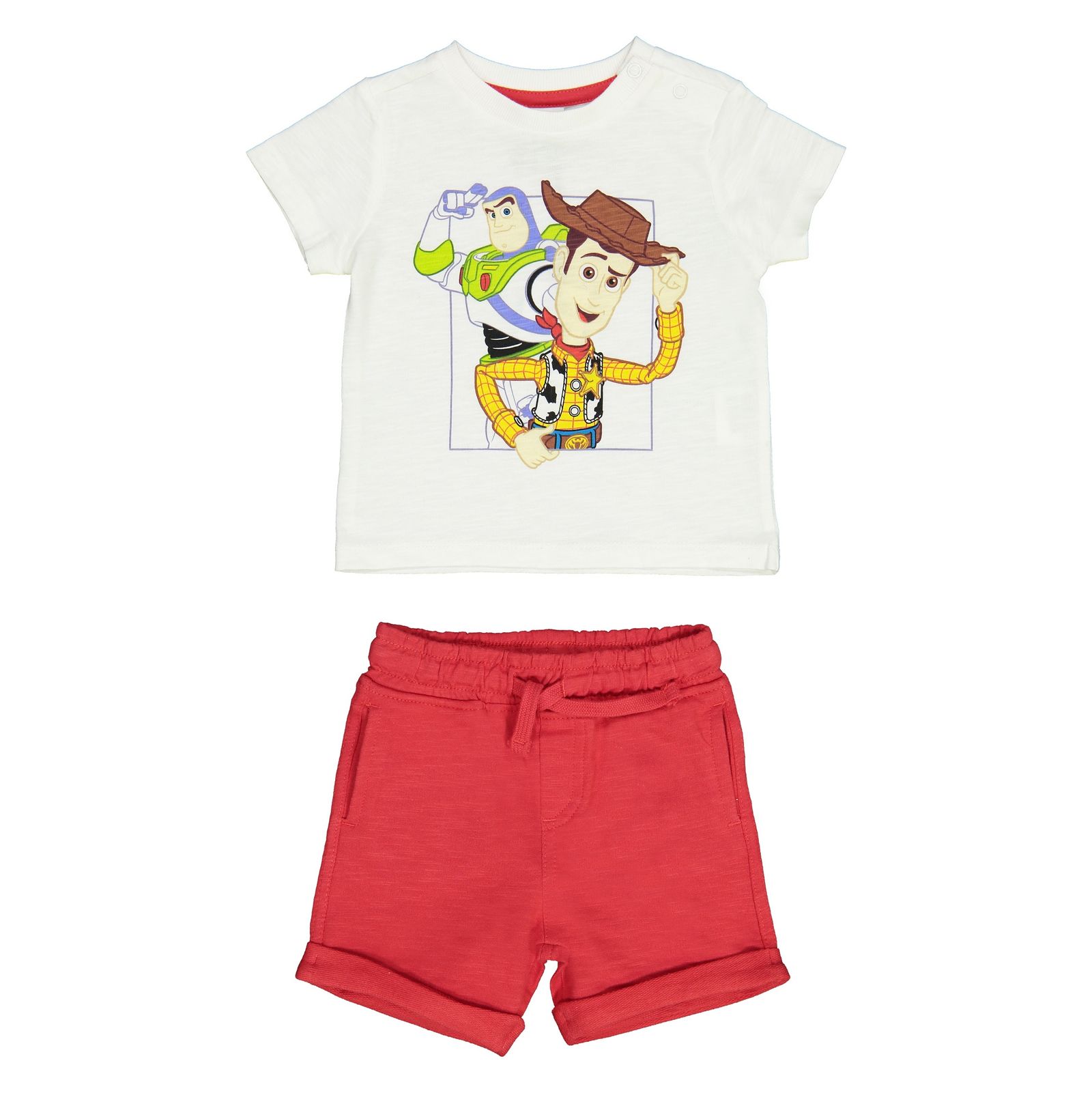 تی شرت و شلوارک نخی نوزادی پسرانه - بلوکیدز - سفيد/قرمز - 2