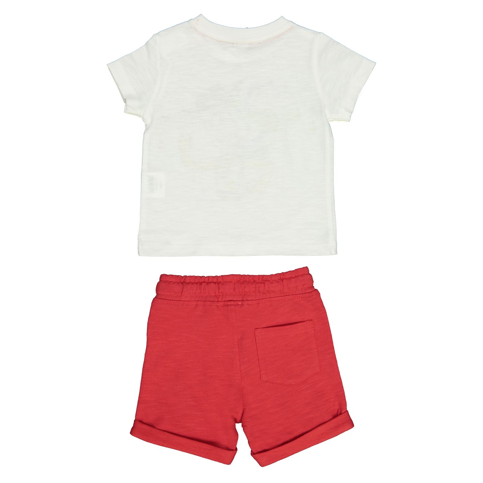 تی شرت و شلوارک نخی نوزادی پسرانه - بلوکیدز - سفيد/قرمز - 3