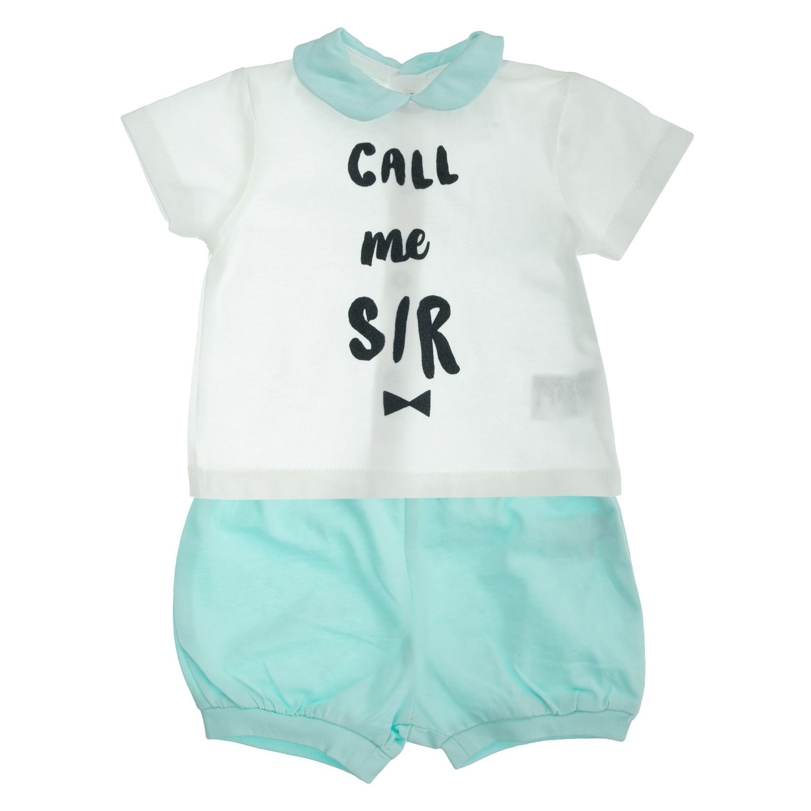 تی شرت و شلوارک نخی نوزادی پسرانه - بلوکیدز - سفيد و آبي - 1