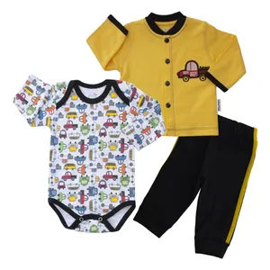 ست سه تکه لباس نوزادی آدمک طرح کامیون مدل 321000Y