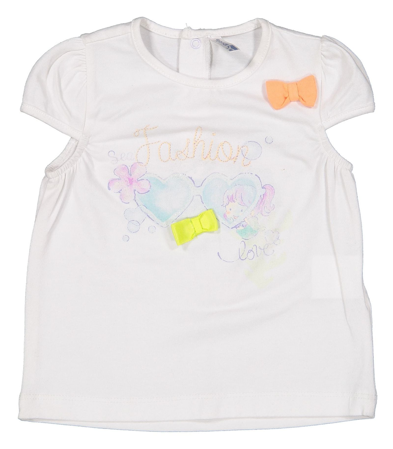 تی شرت نخی نوزادی دخترانه - ایدکس - سفيد - 1