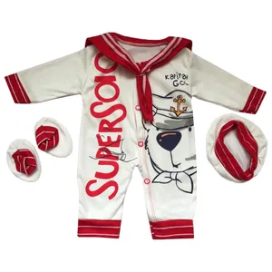 ست 3 تکه لباس نوزادی طرح ملوان کوچک کد 030