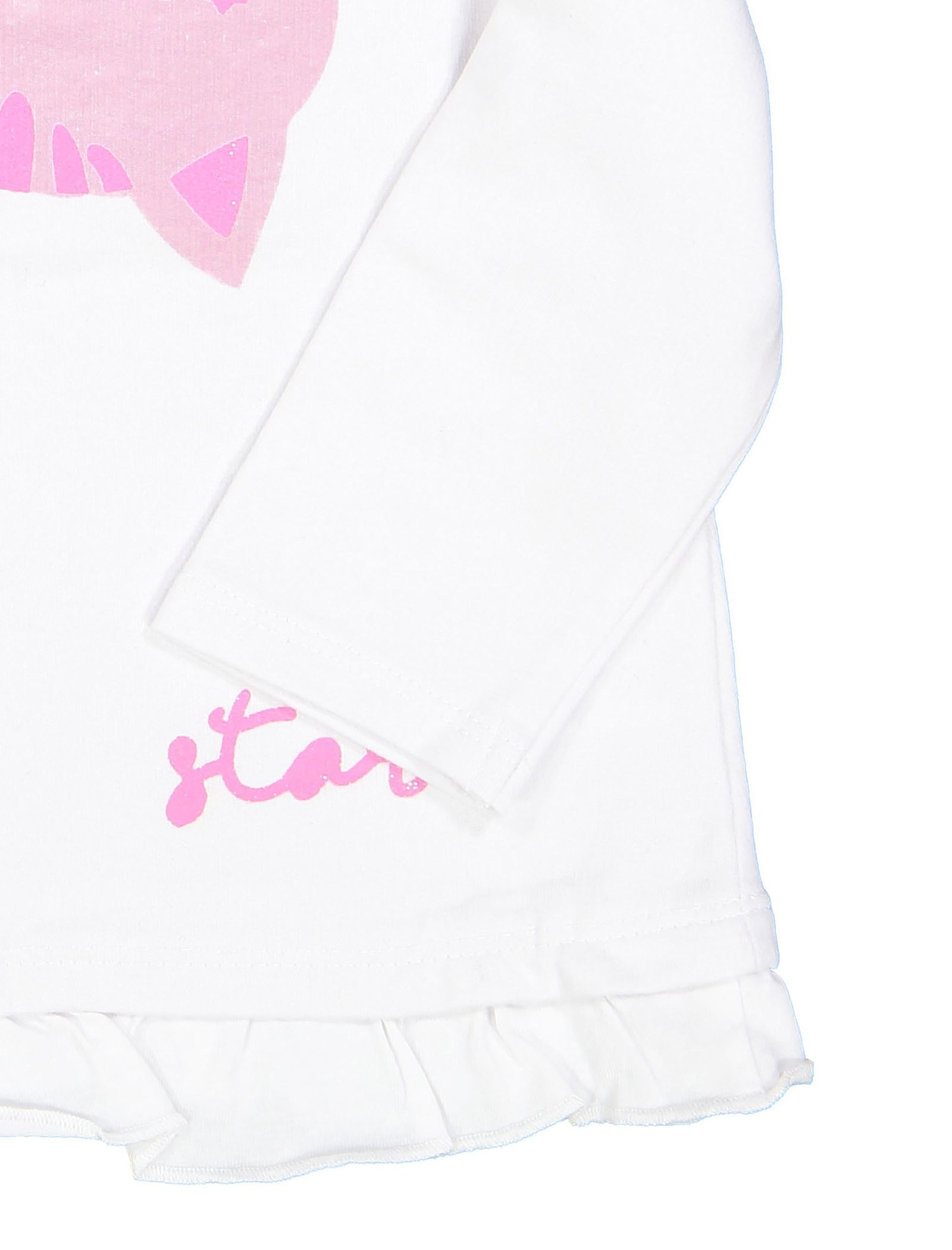 تی شرت و شلوار نخی نوزادی دخترانه - ایدکس - سفيد و صورتي - 4