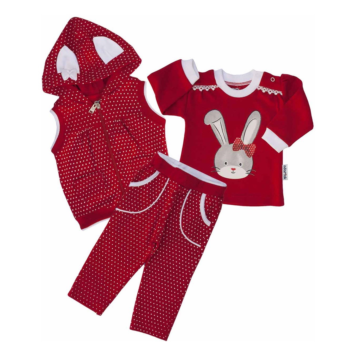 ست سه تکه لباس نوزادی آدمک طرح خرگوش 263300R