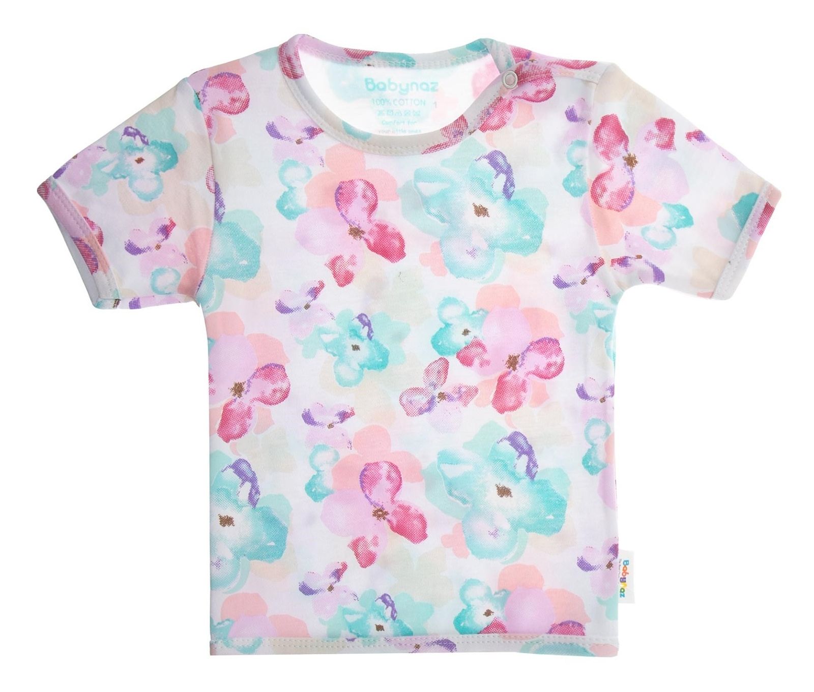 تی شرت نخی طرح دار نوزادی دخترانه - بی بی ناز - چند رنگ - 1