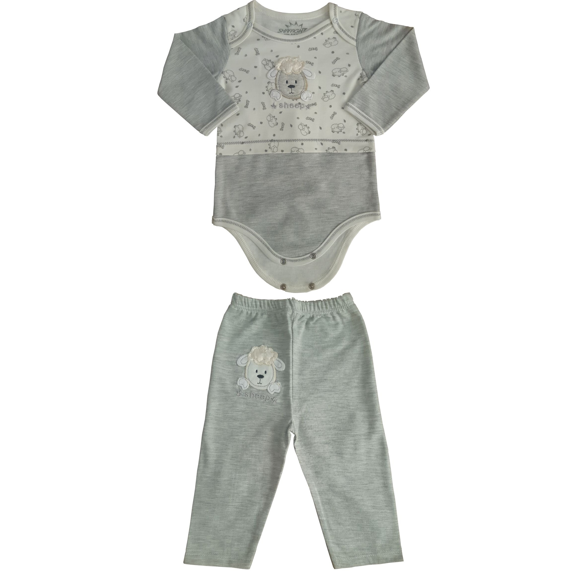 ست 2 تکه لباس نوزادی شفق مدل  SD210-LG