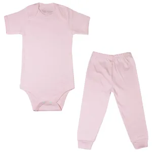 ست زیر دکمه دار و شلوار نوزادی غنچه مدل sh_Light کد 03