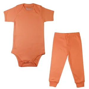 ست زیر دکمه دار و شلوار نوزادی غنچه مدل sh_Org کد 04