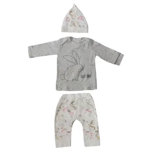 ست 3 تکه لباس نوزادی دخترانه کیموکت مدل Happy Bunny
