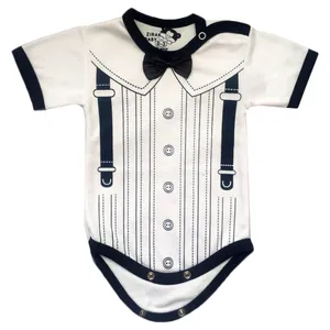 زیر دکمه دار آستین کوتاه نوزادی زیرک بیبی مدل توکستو