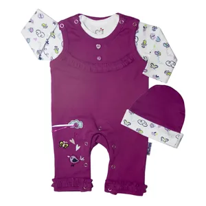 ست 3 تکه لباس نوزادی آدمک طرح جوجه و ابر V