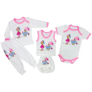 ست 5 تکه لباس نوزادی مدل Littel Rabbit  