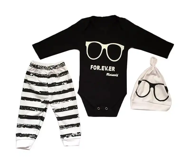 ست 3 تکه لباس نوزادی مدل گلس