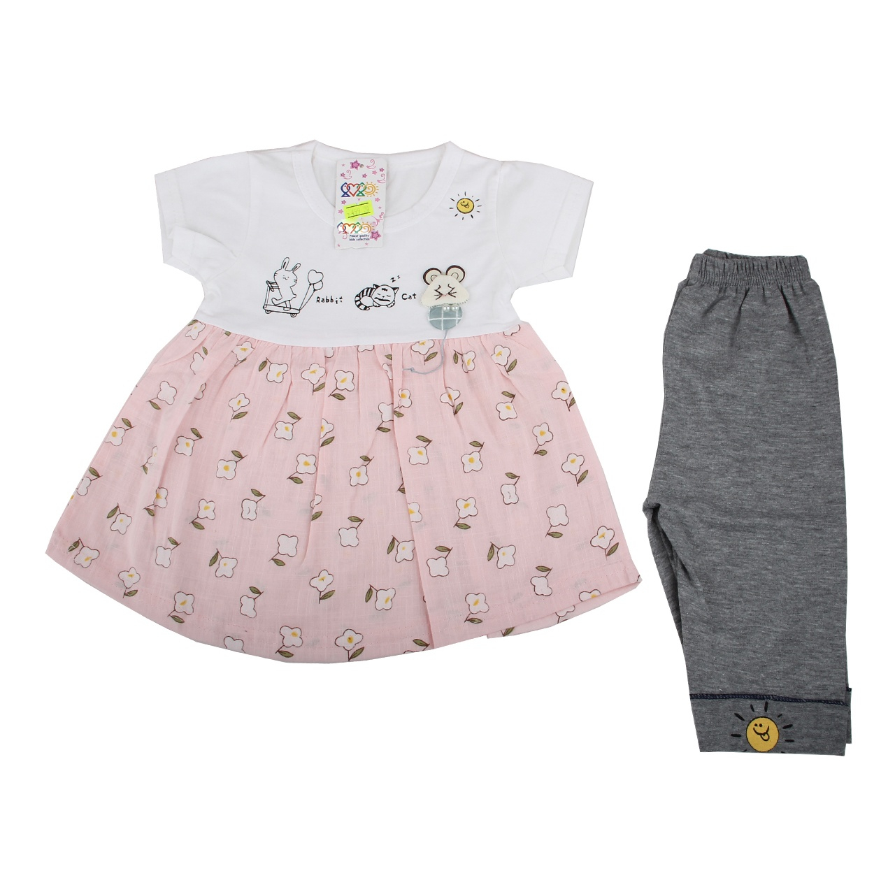 ست پیراهن و شلوار نوزادی دخترانه کد 306