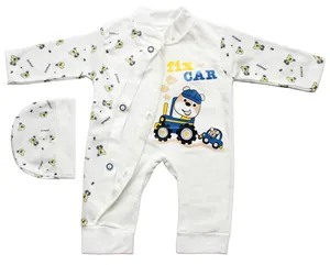 ست 2 تکه لباس نوزادی طرح تراکتور کد 216 مدل BB-0