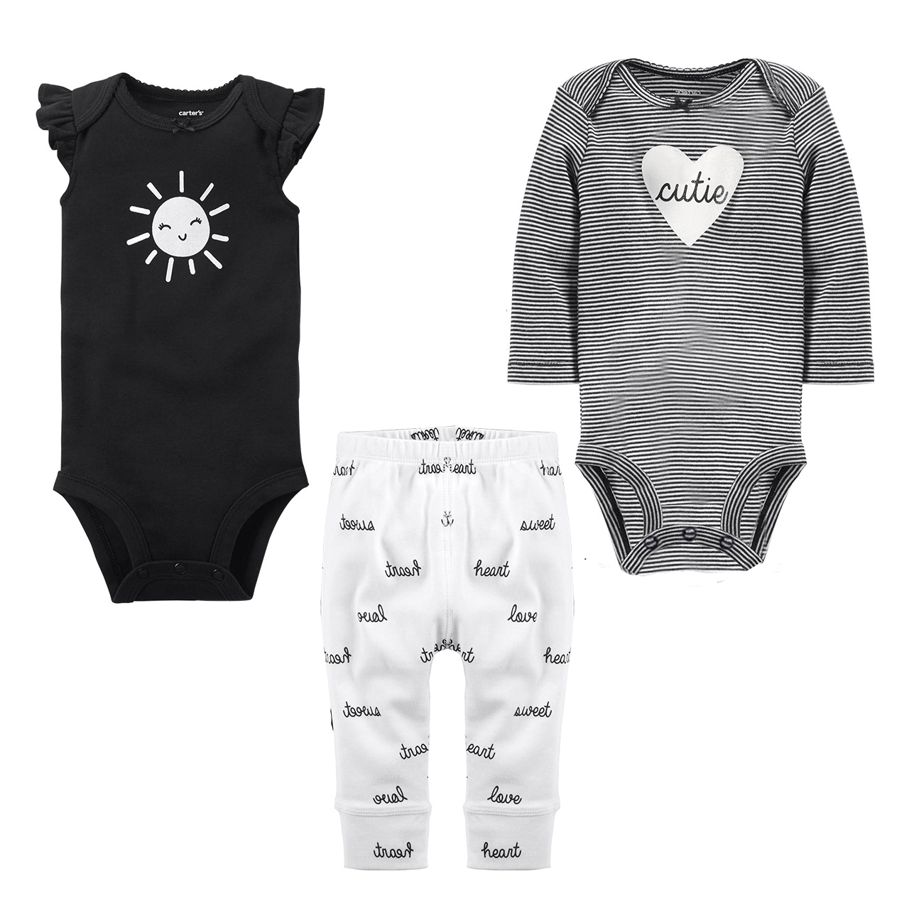 ست 3 تکه لباس نوزادی دخترانه کارترز مدل 902