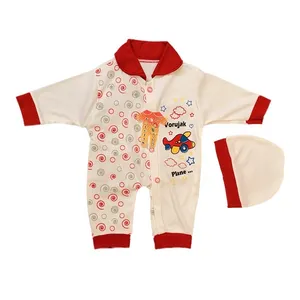 ست سرهمی و کلاه نوزادی دخترانه کلاه کد 71133RED