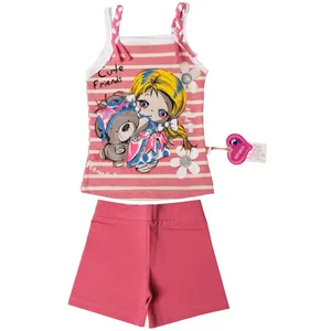 ست تاپ و شلوارک نوزادی دخترانه کد 250