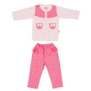 ست 2 تکه لباس نوزادی نیلی مدل two pockets