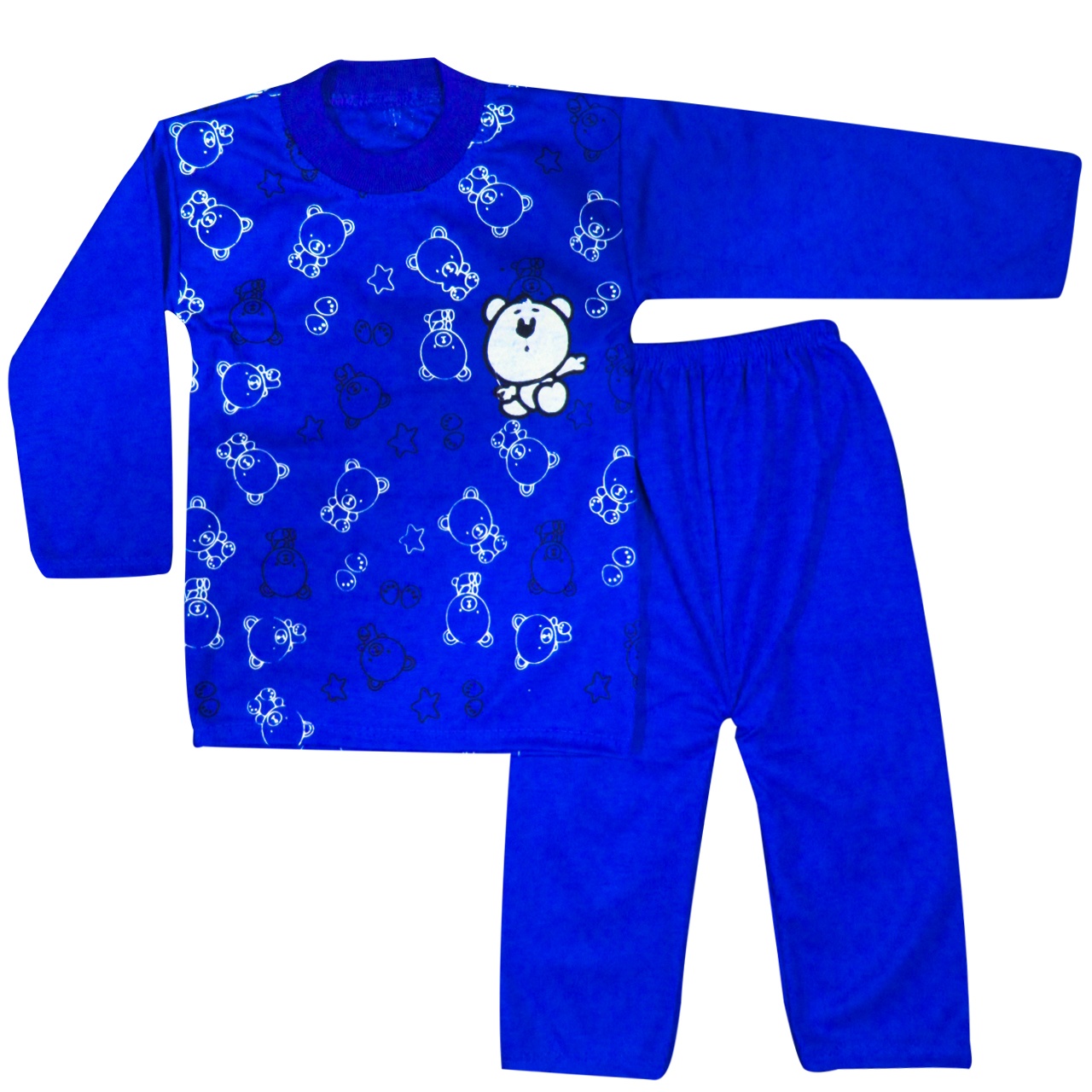 ست تی شرت و شلوار نوزادی مدل Panda رنگ آبی