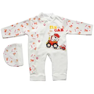 ست دو تکه لباس نوزادی طرح تراکتور کد 216 مدل RR-0