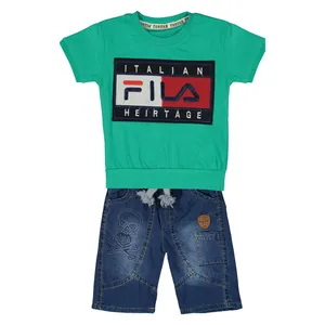 ست تی شرت و شلوار نوزادی پسرانه کد 146