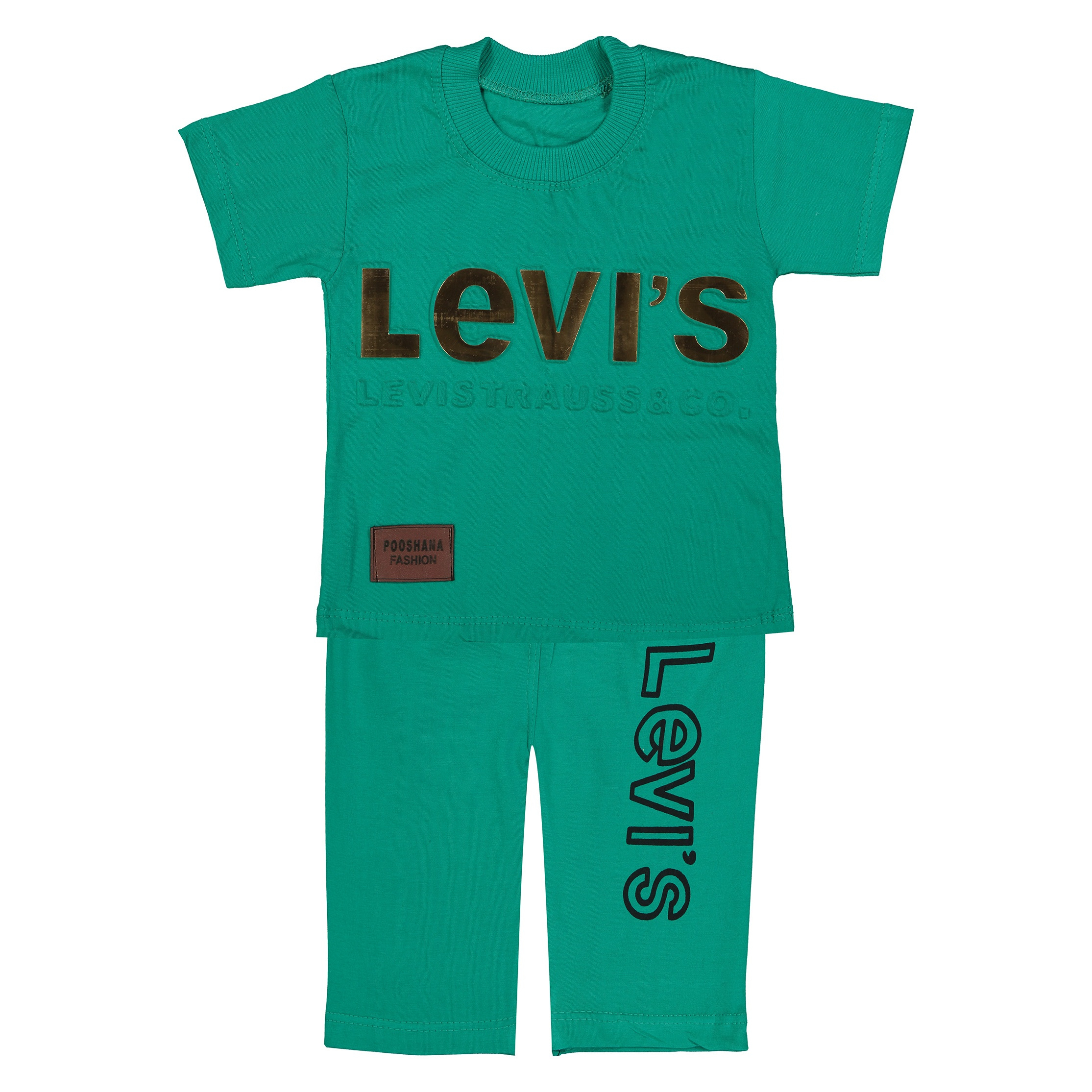 ست تی شرت و شلوارک نوزادی پسرانه کد 166