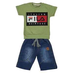 ست تی شرت و شلوارک نوزادی پسرانه کد 154