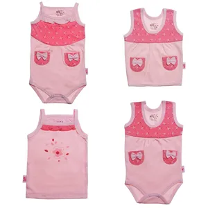 ست 4 تکه لباس نوزادی نیلی طرح  دوجیب