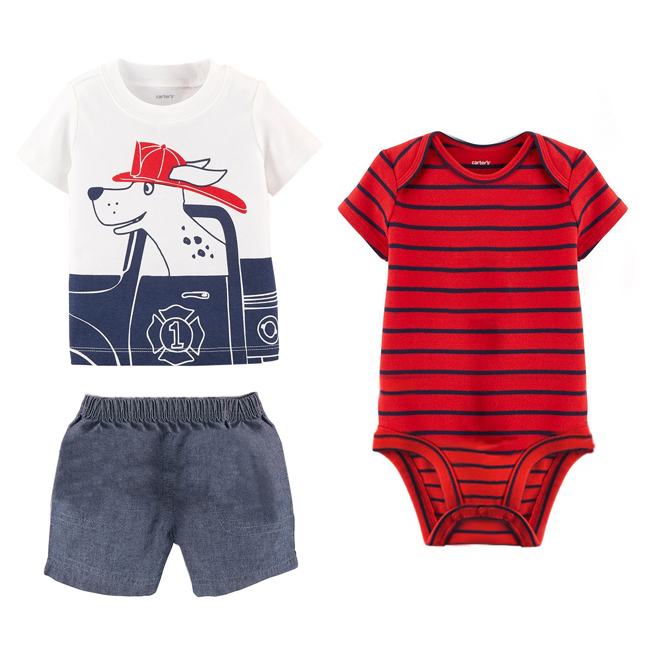 ست 3 تکه لباس نوزادی پسرانه کارترز مدل 895
