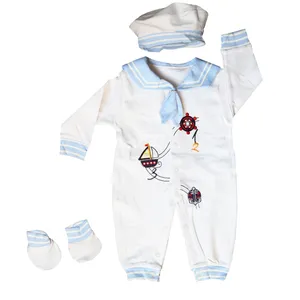 ست 4 تکه لباس نوزادی طرح ملوانی