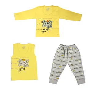 ست 3 تکه لباس نوزادی پسرانه مدل YG