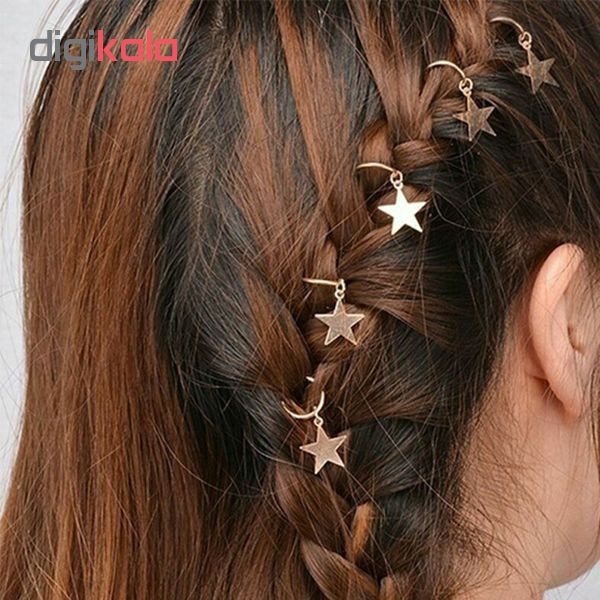 حلقه تزیینی مو طرح ستاره کد ST 01 بسته 5 عددی حلقه تزیینی مو طرح ستاره کد ST 01 بسته 5 عددی