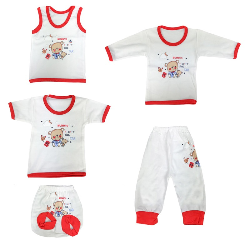 ست 5 تکه لباس نوزادی بالوشک طرح خرس