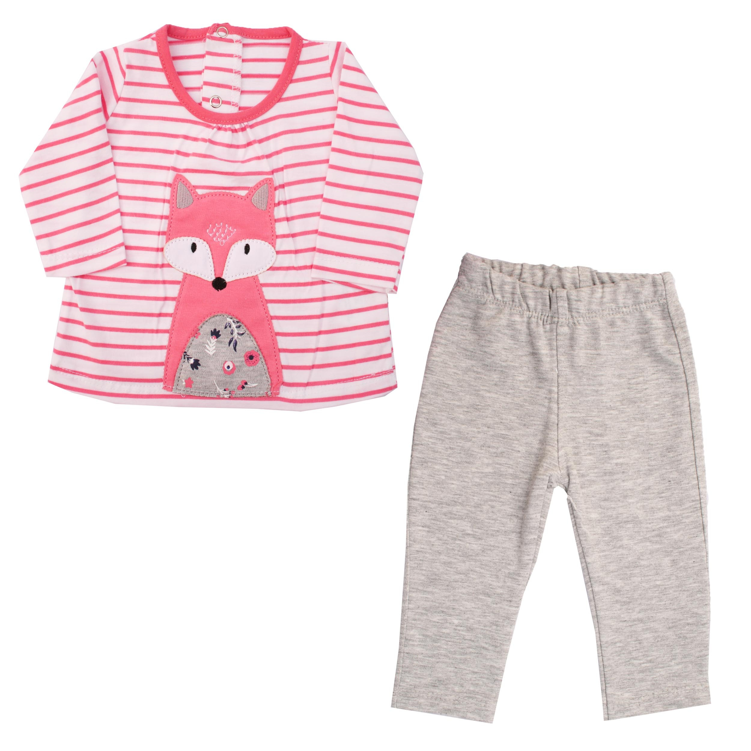 ست تیشرت و شلوار نوزادی دخترانه کد E006 رنگ صورتی