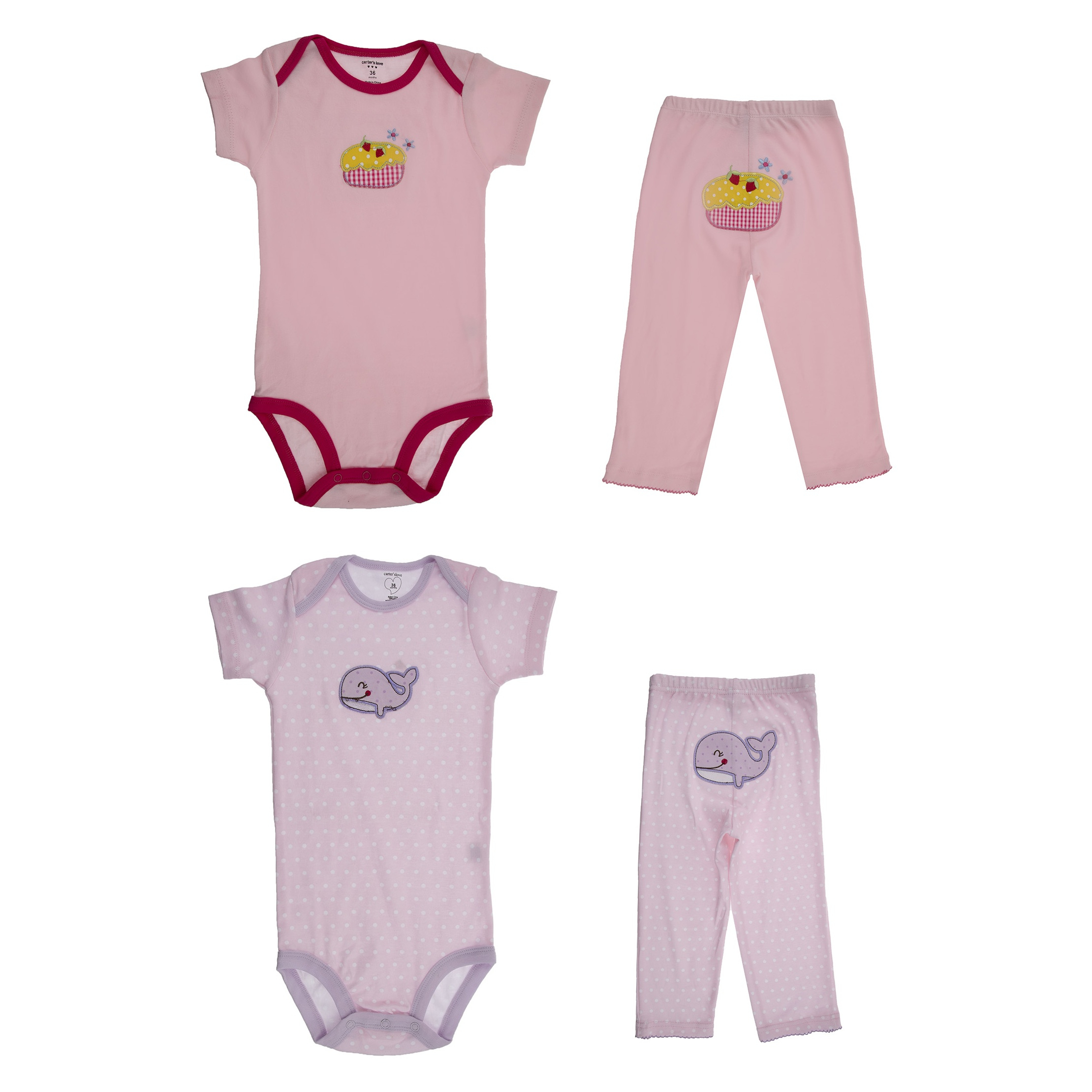 ست چهار تکه  لباس نوزادی دخترانه کارترز  کد 654