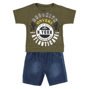 ست تی شرت و شلوارک نوزادی پسرانه کد 140