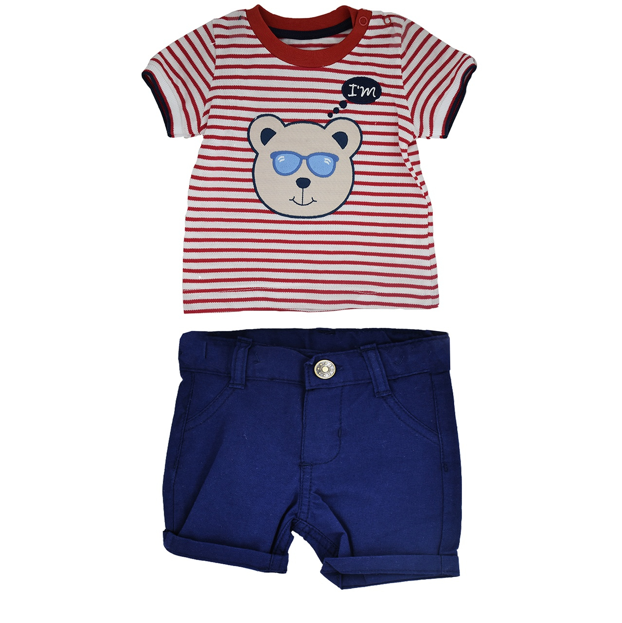 ست تی شرت و شلوارک نوزادی ببوش کد L8836