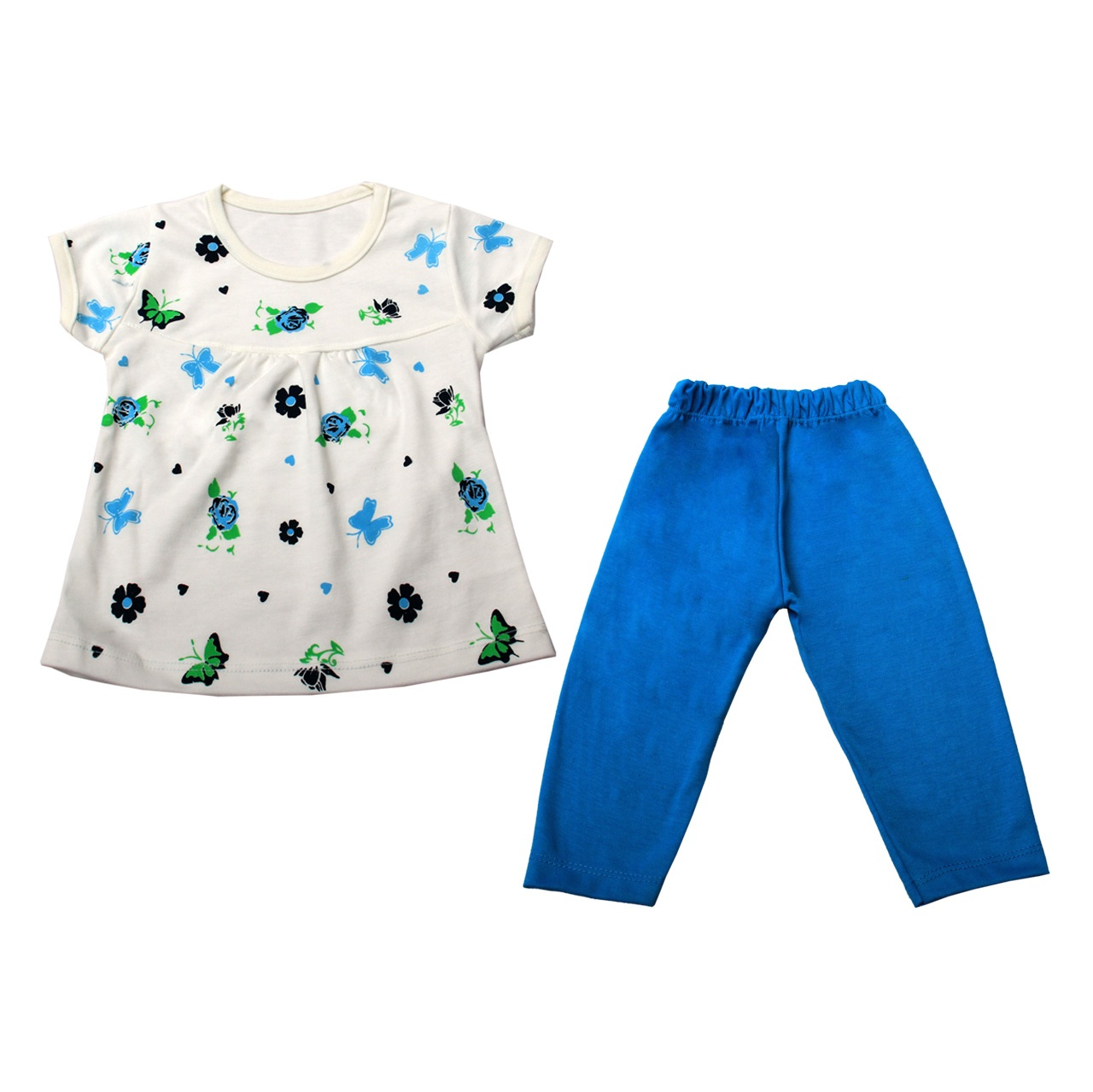 ست تی شرت و شلوار نوزادی دخترانه کد 1-380040