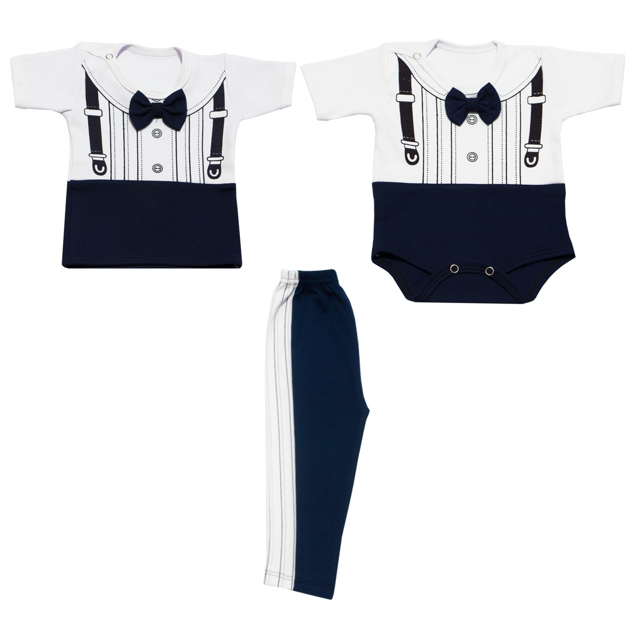 ست 3 تکه لباس نوزادی پسرانه کد 03-08