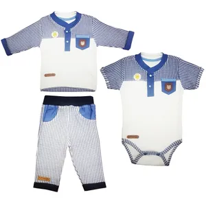 ست 3 تکه لباس نوزاد لیتل مدل Mhr-06