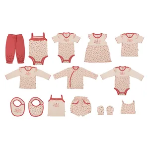 ست 14 تکه لباس نوزادی پاریز طرح گل