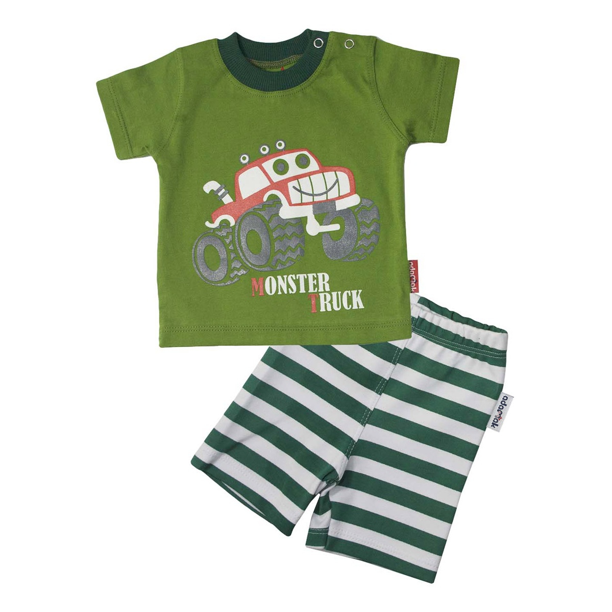 ست تیشرت و شلوارک پسرانه آدمک  کد 168800 رنگ سبز