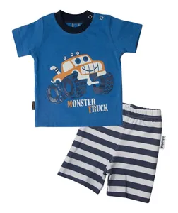 ست تیشرت و شلوارک پسرانه آدمک کد 168800 رنگ آبی