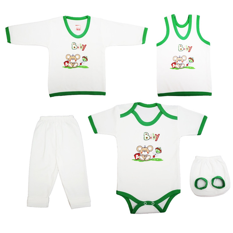 ست 5 تکه لباس نوزادی بی آی ام طرح Baby-Bear مدل G1